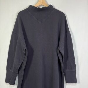 🦘 Wrap London organic cotton French terry long sleeve sweatshirt dress zip neck: